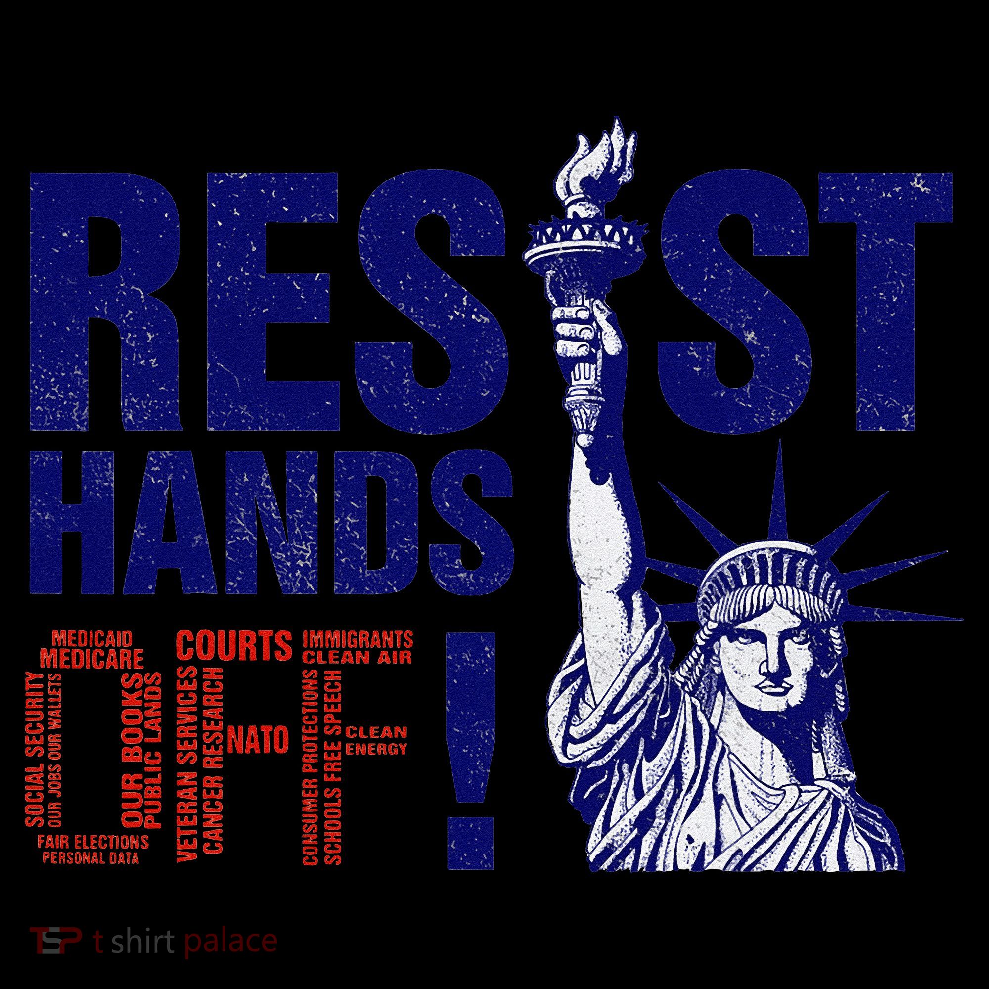 Resist And Protest Hands Off Statue Of Liberty Women's Hoodie