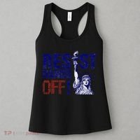 Resist And Protest Hands Off Statue Of Liberty Women's Tank Top thumb 3