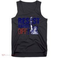 Resist And Protest Hands Off Statue Of Liberty Tank Top thumb 0