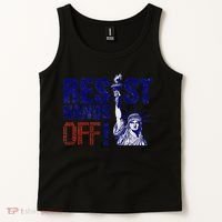 Resist And Protest Hands Off Statue Of Liberty Tank Top thumb 2