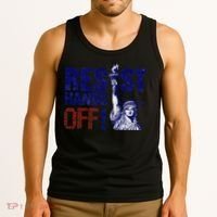 Resist And Protest Hands Off Statue Of Liberty Tank Top thumb 3