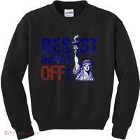Resist And Protest Hands Off Statue Of Liberty Kids Sweatshirt thumb 0
