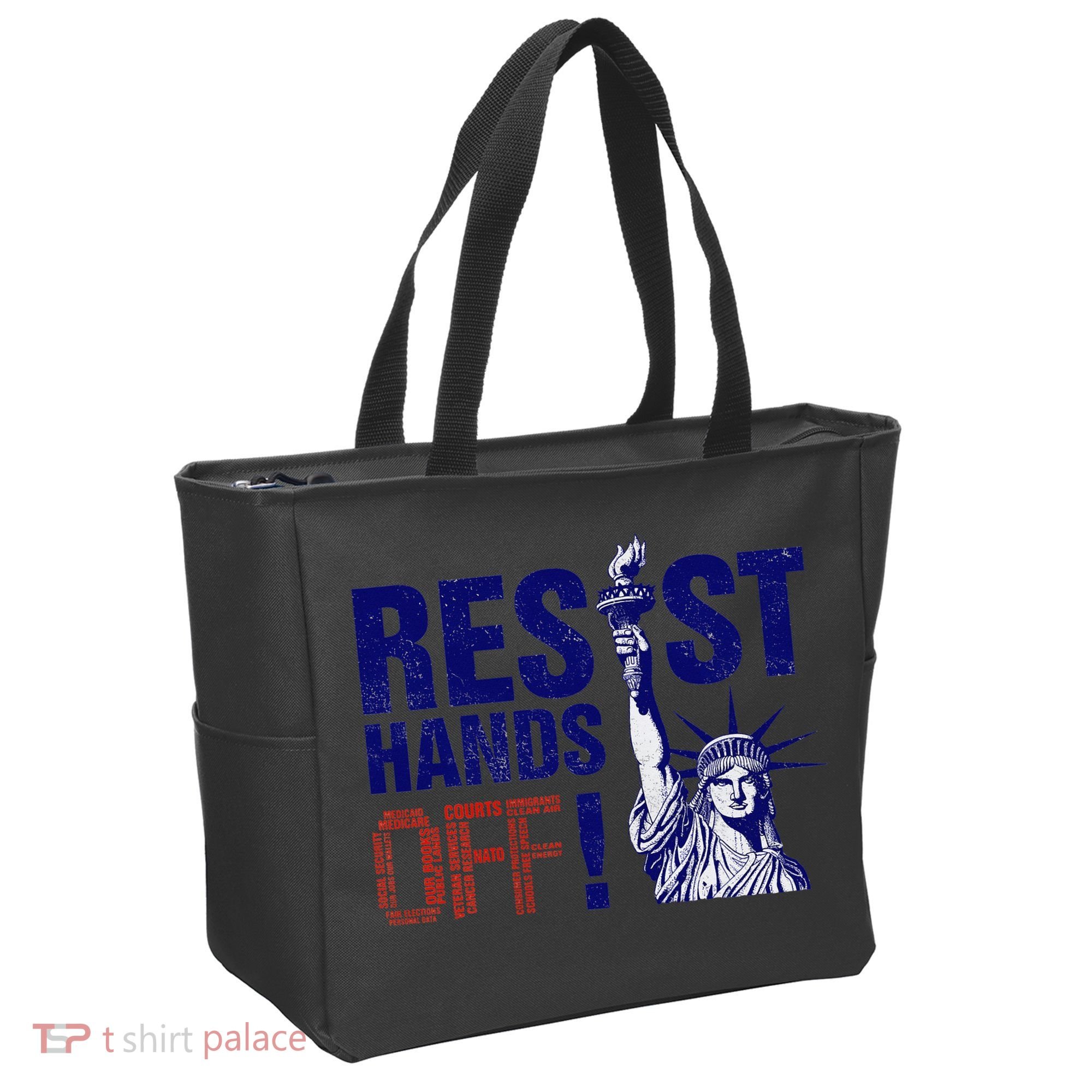 Resist And Protest Hands Off Statue Of Liberty Tote Bag
