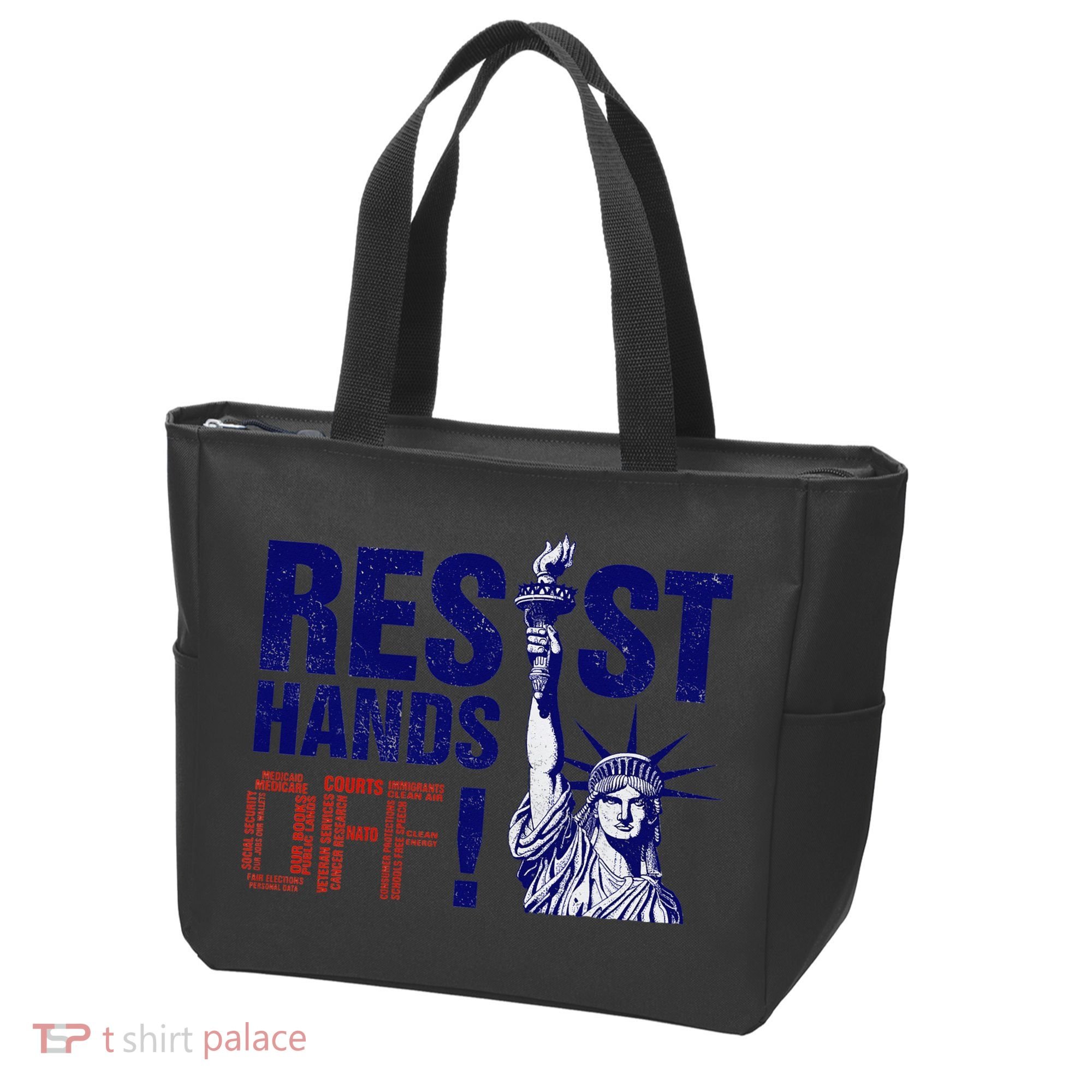 Resist And Protest Hands Off Statue Of Liberty Tote Bag