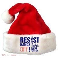 Resist And Protest Hands Off Statue Of Liberty Santa Hat thumb 0