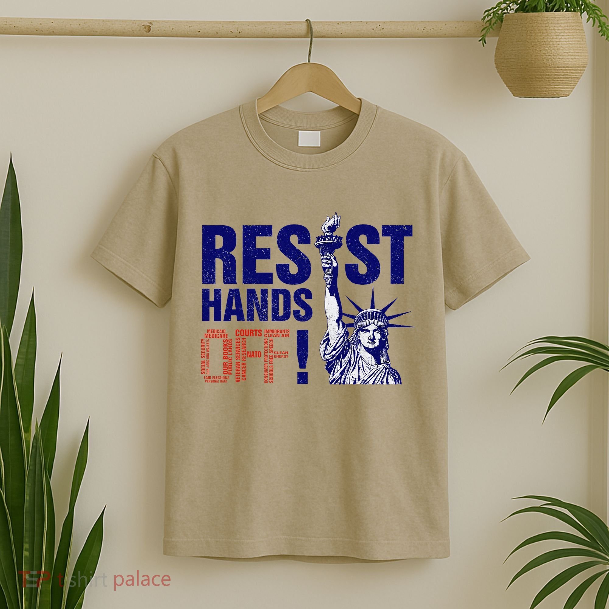 Resist And Protest Hands Off Statue Of Liberty T-Shirt