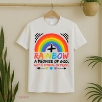 Rainbow A Promise Of God Not A Symbol Of Pride Promise Of God T-Shirt thumb 2