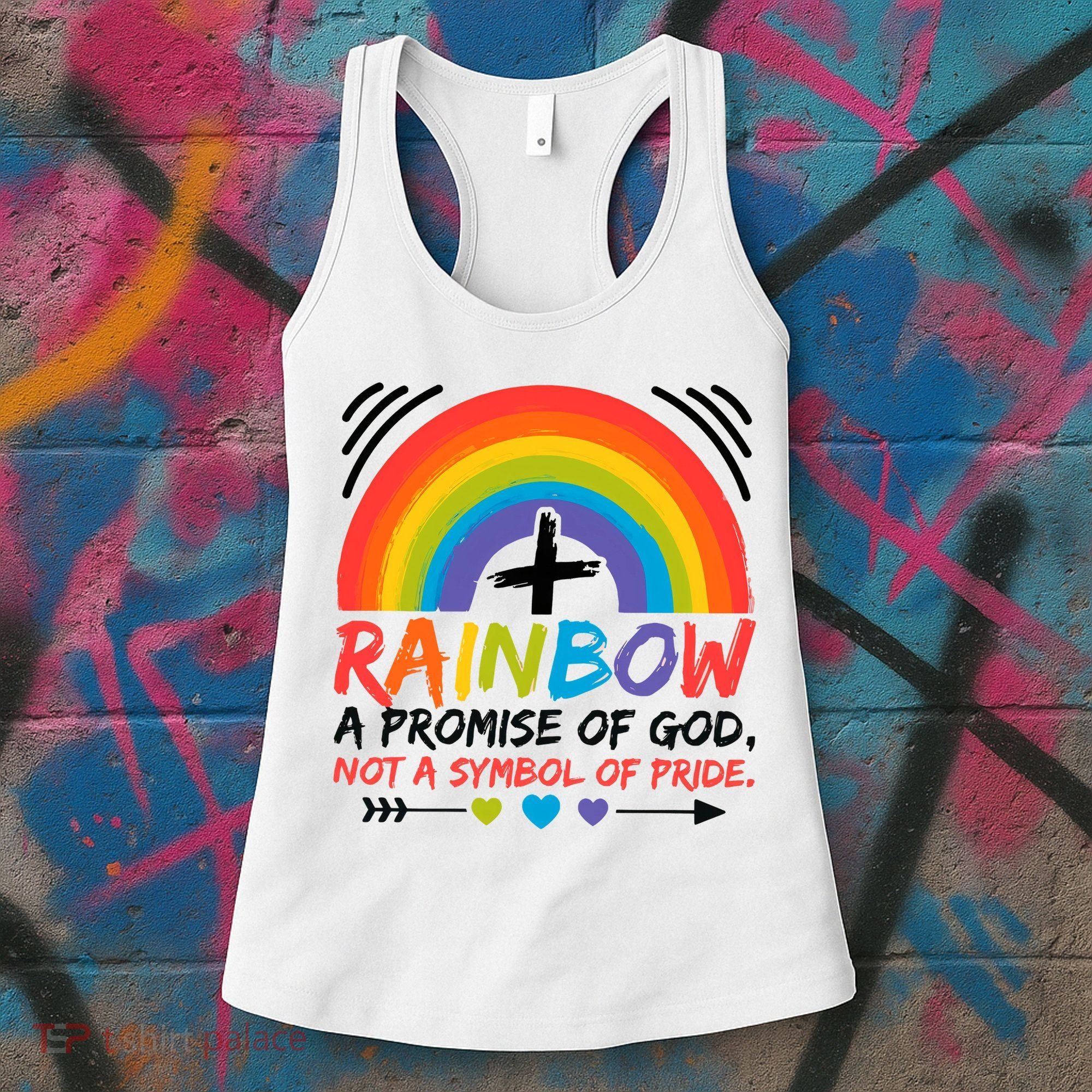 Rainbow A Promise Of God Not A Symbol Of Pride Promise Of God Women's Tank Top