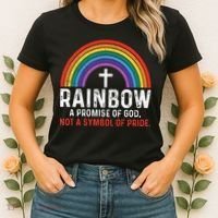 Rainbow A Promise Of God Not A Symbol Of Pride Women's T-Shirt thumb 2