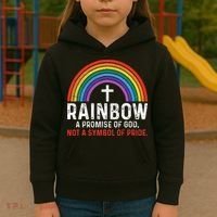 Rainbow A Promise Of God Not A Symbol Of Pride Kids Hoodie thumb 3