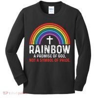 Rainbow A Promise Of God Not A Symbol Of Pride Kids Long Sleeve Shirt thumb 0