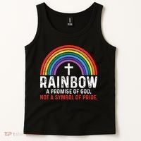 Rainbow A Promise Of God Not A Symbol Of Pride Tank Top thumb 2