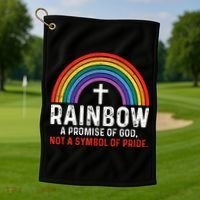 Rainbow A Promise Of God Not A Symbol Of Pride Golf Towel thumb 1