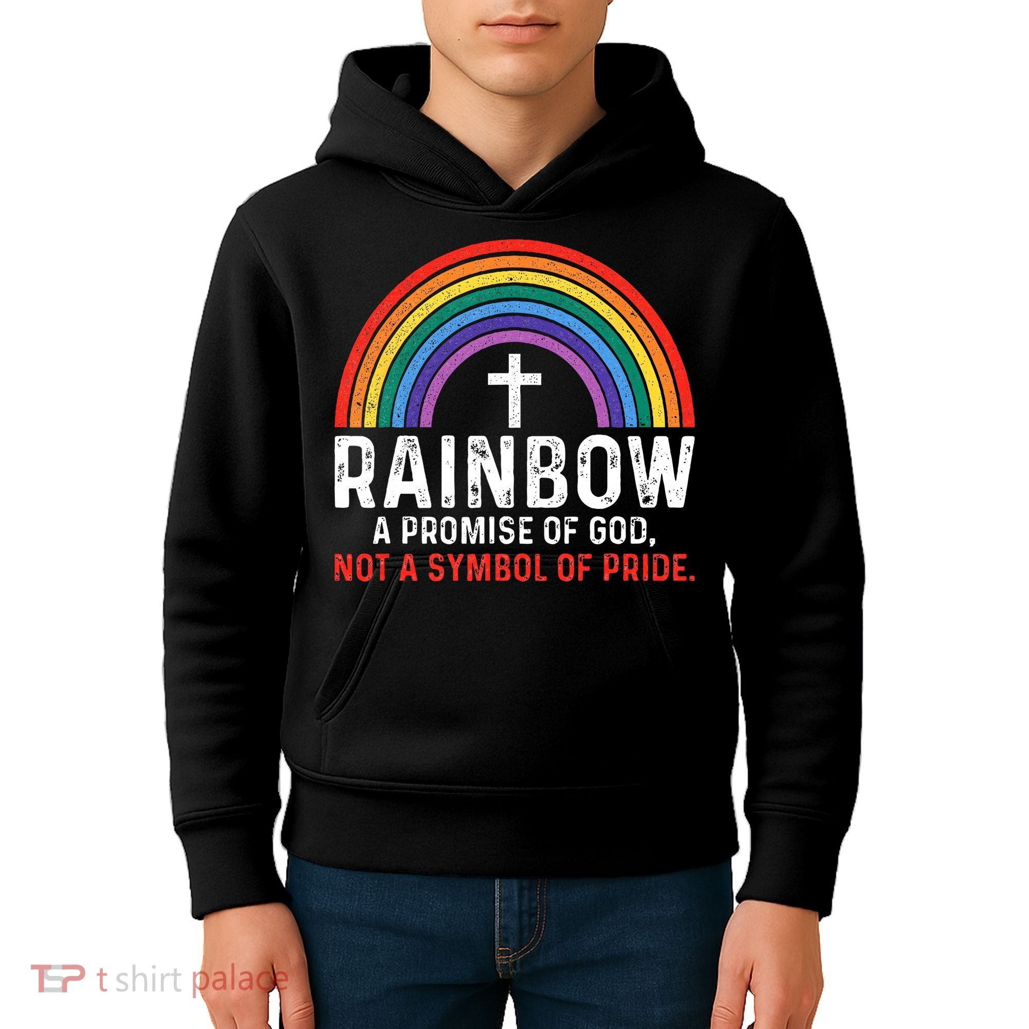 Rainbow A Promise Of God Not A Symbol Of Pride Kids Hoodie