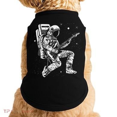 retro Astronaut playing electric guitar in space Doggie Tank