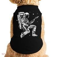 retro Astronaut playing electric guitar in space Doggie Tank thumb 0