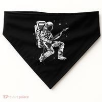 retro Astronaut playing electric guitar in space USA-Made Doggie Bandana thumb 0