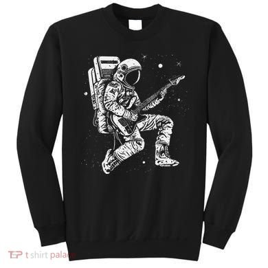 retro Astronaut playing electric guitar in space Sweatshirt