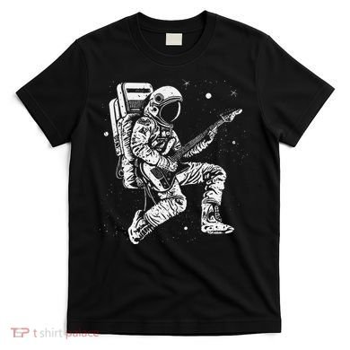 retro Astronaut playing electric guitar in space T-Shirt