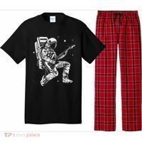 retro Astronaut playing electric guitar in space Pajama Set thumb 0