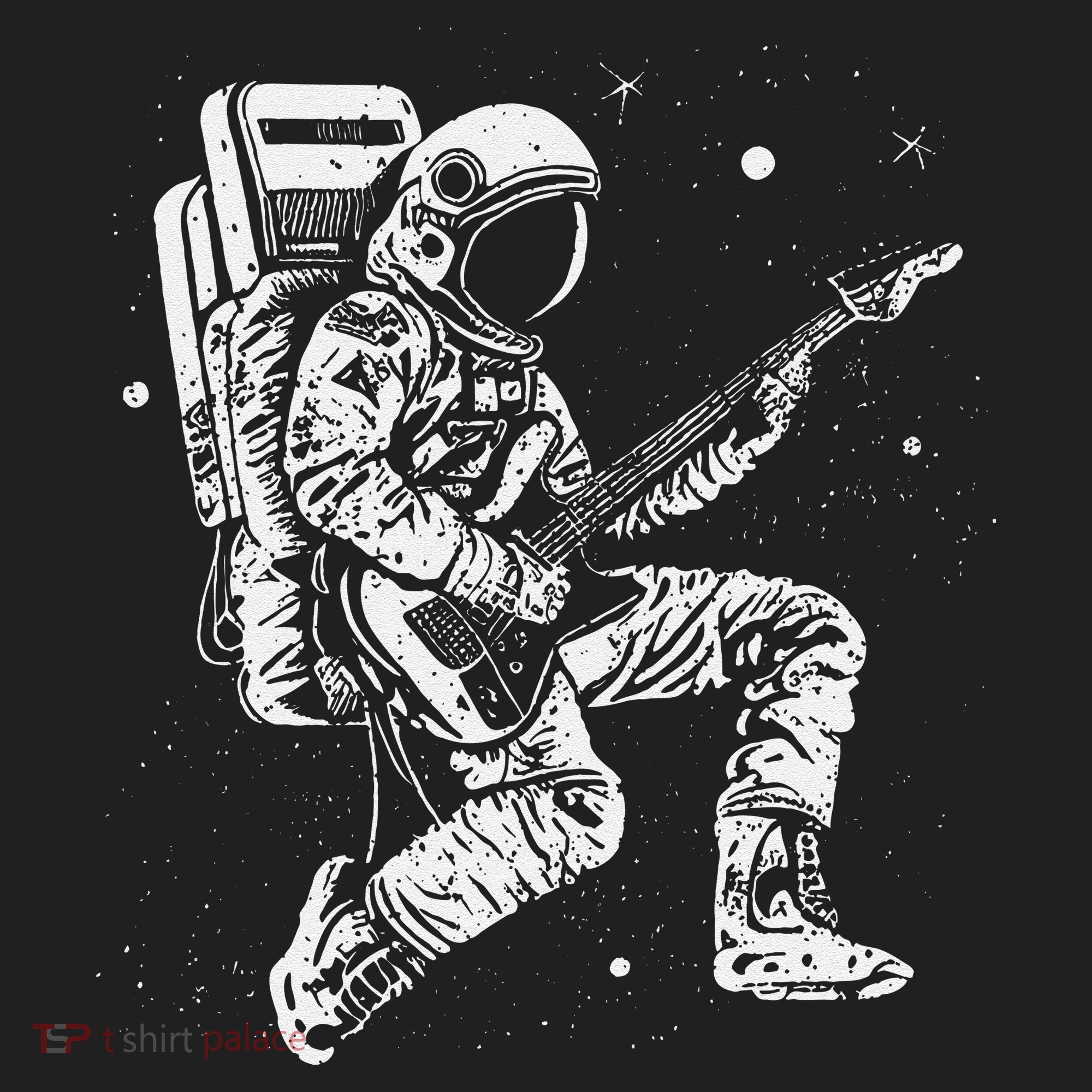 retro Astronaut playing electric guitar in space Tumbler