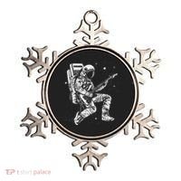retro Astronaut playing electric guitar in space Ornament thumb 0