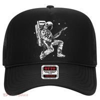 retro Astronaut playing electric guitar in space Hat thumb 0