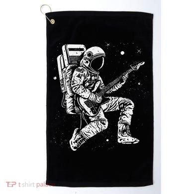 retro Astronaut playing electric guitar in space Golf Towel