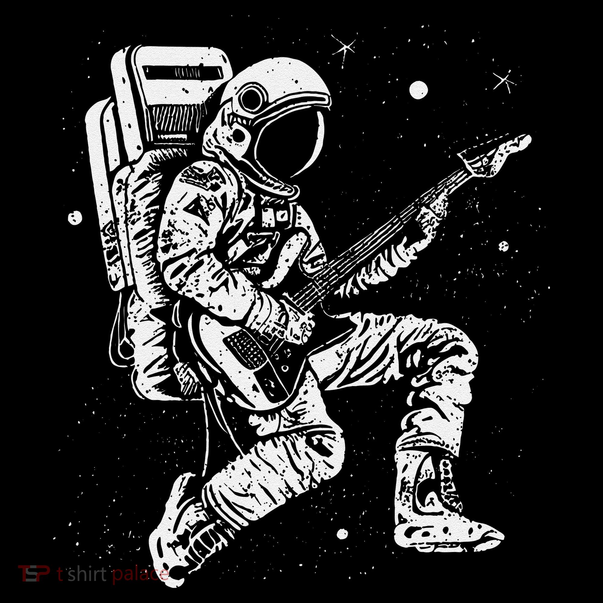 retro Astronaut playing electric guitar in space Toddler T-Shirt