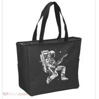 retro Astronaut playing electric guitar in space Tote Bag thumb 2