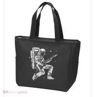 retro Astronaut playing electric guitar in space Tote Bag thumb 3