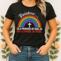 Rainbow A Promise Of God Not A Symbol Of Pride Women's T-Shirt thumb 2