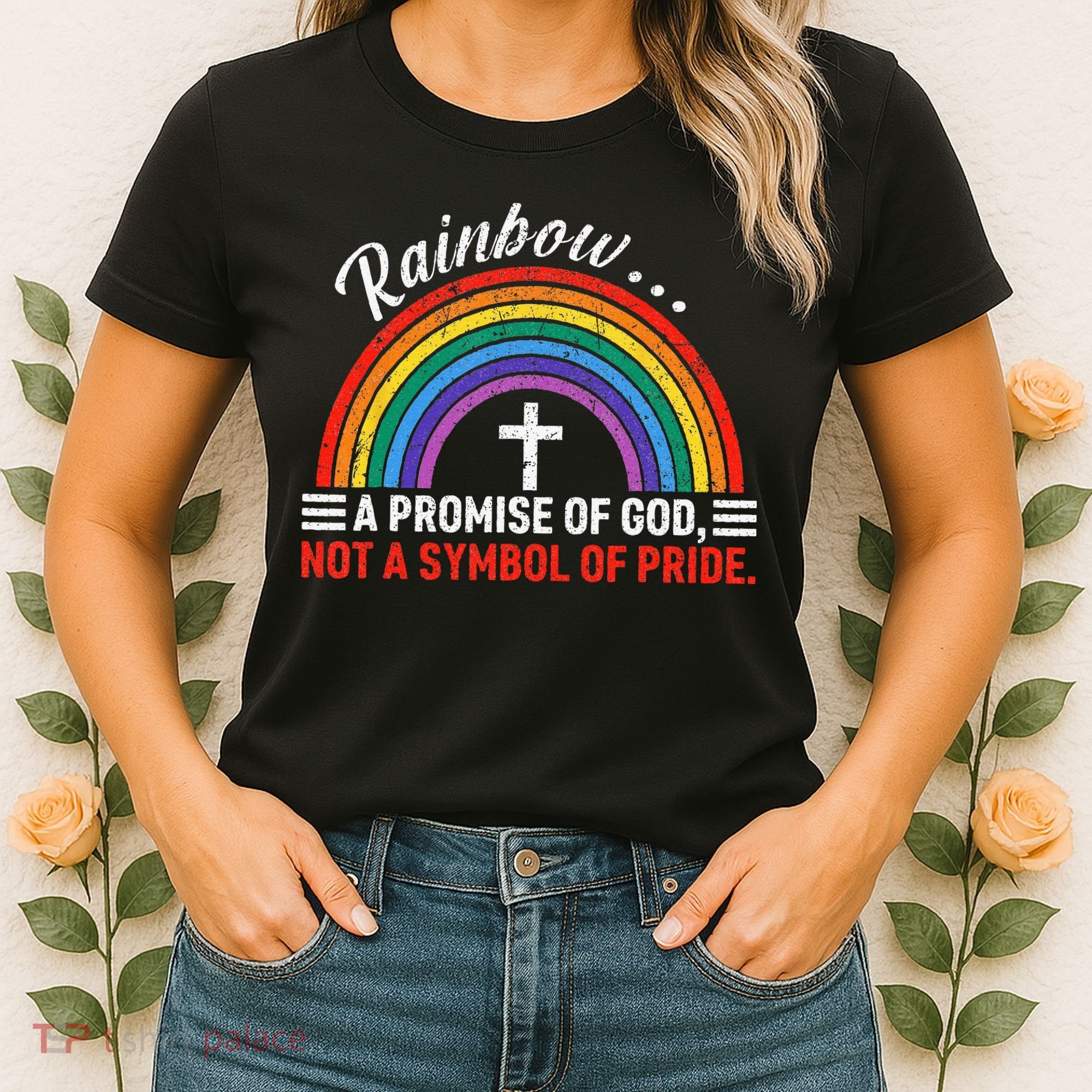 Rainbow A Promise Of God Not A Symbol Of Pride Women's T-Shirt
