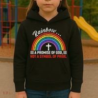 Rainbow A Promise Of God Not A Symbol Of Pride Kids Hoodie thumb 3