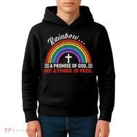 Rainbow A Promise Of God Not A Symbol Of Pride Kids Hoodie thumb 4