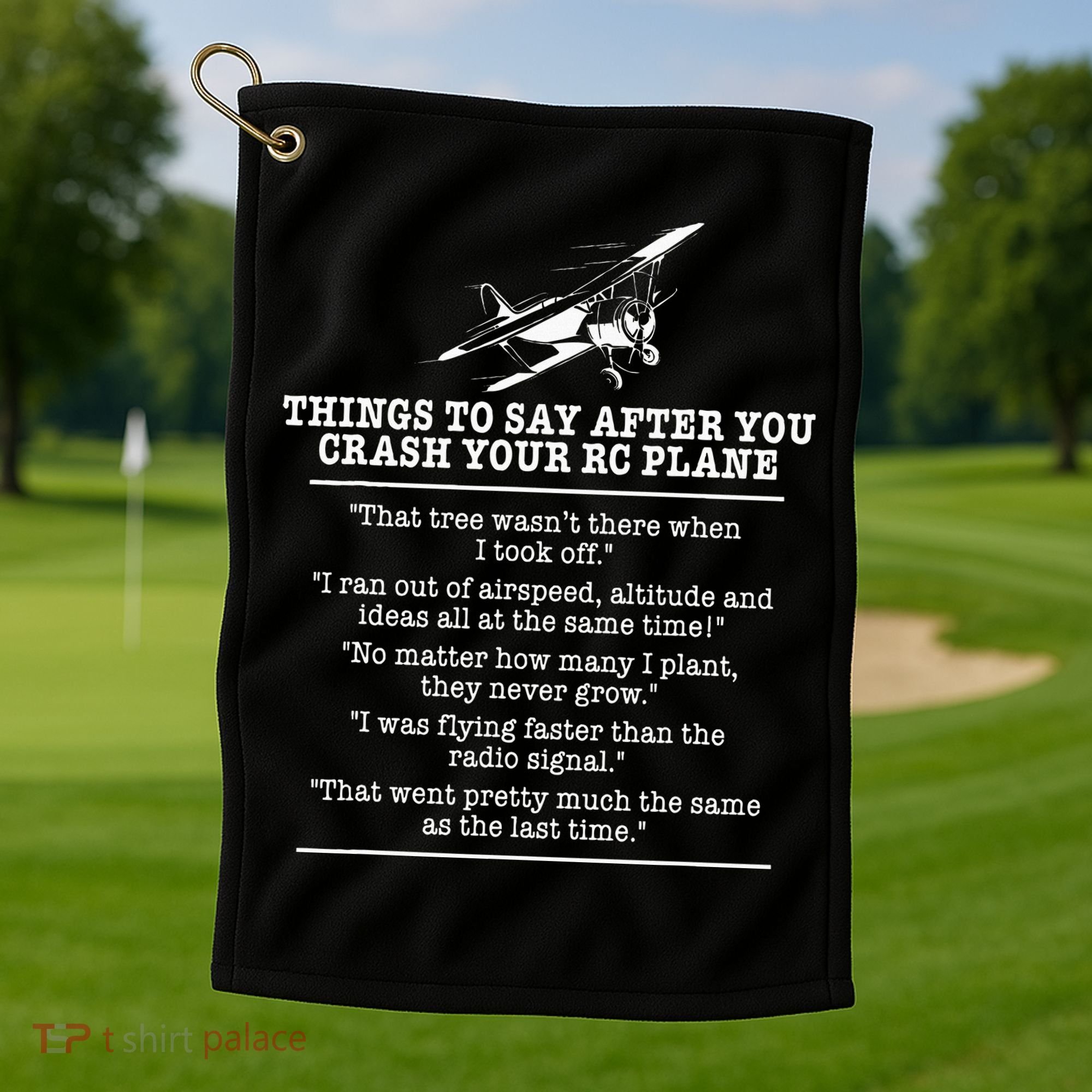 Rc Airplane Pilot Flyer Aviation Lover Aircraft Enthusiast Golf Towel