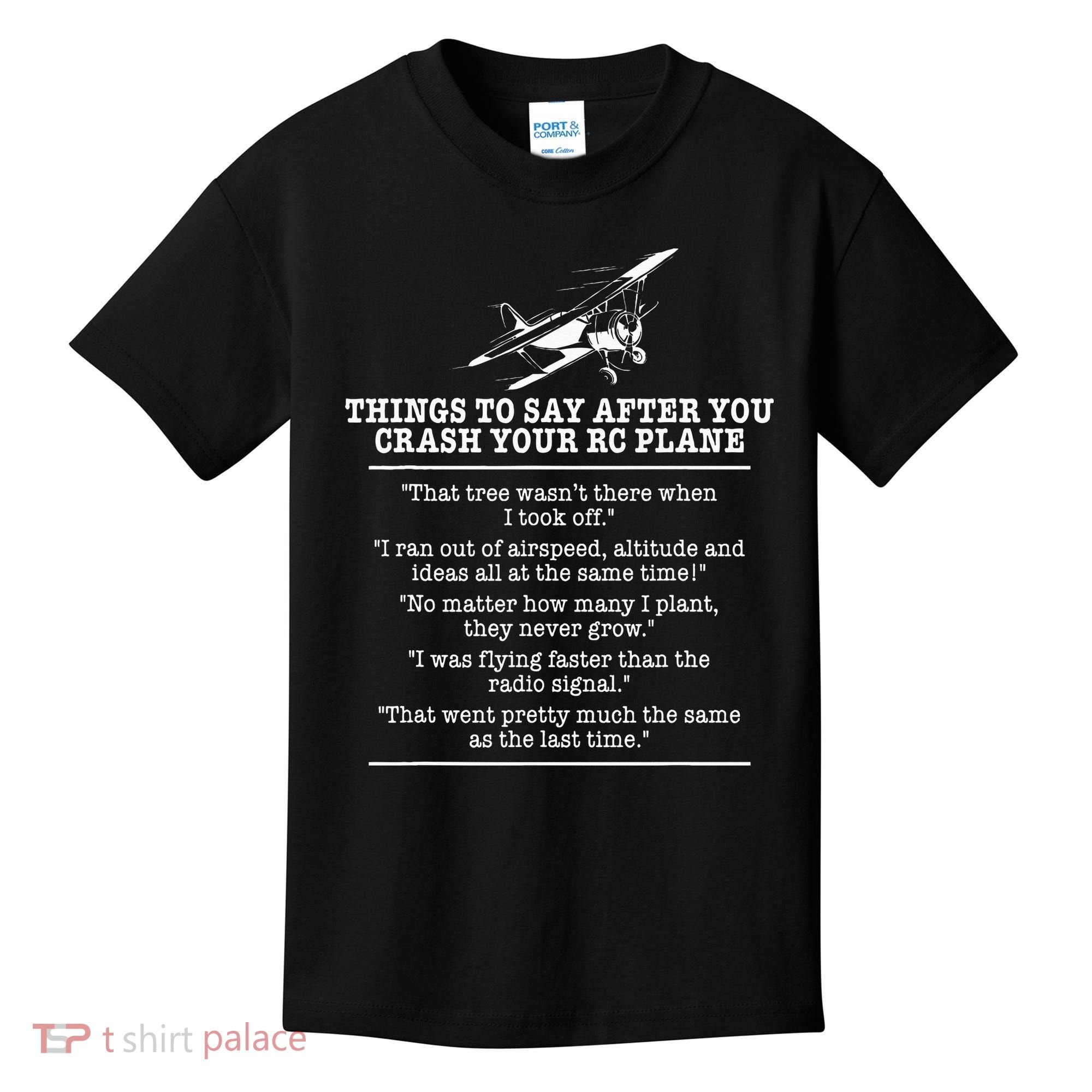 Rc Airplane Pilot Flyer Aviation Lover Aircraft Enthusiast Kids T-Shirt