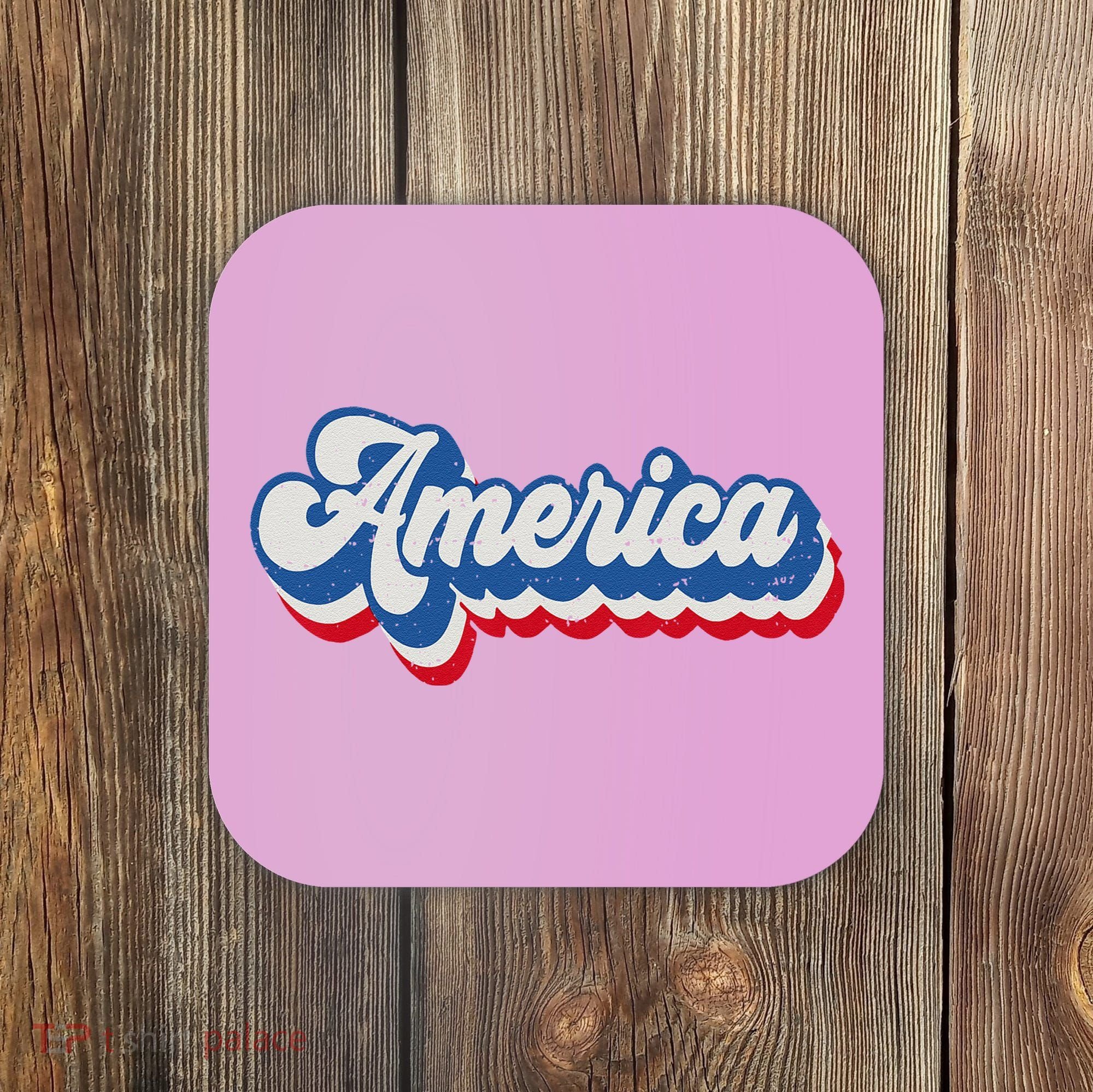 Retro America Patriotic USA 4th of July Coaster