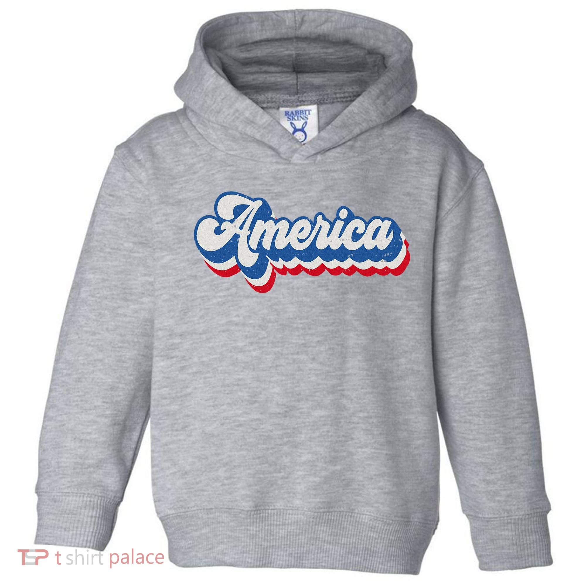 Retro America Patriotic USA 4th of July Toddler Hoodie
