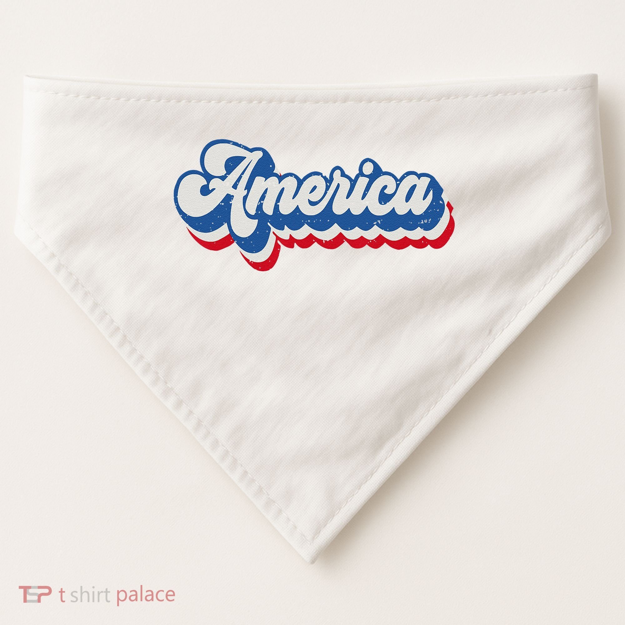 Retro America Patriotic USA 4th of July USA-Made Doggie Bandana