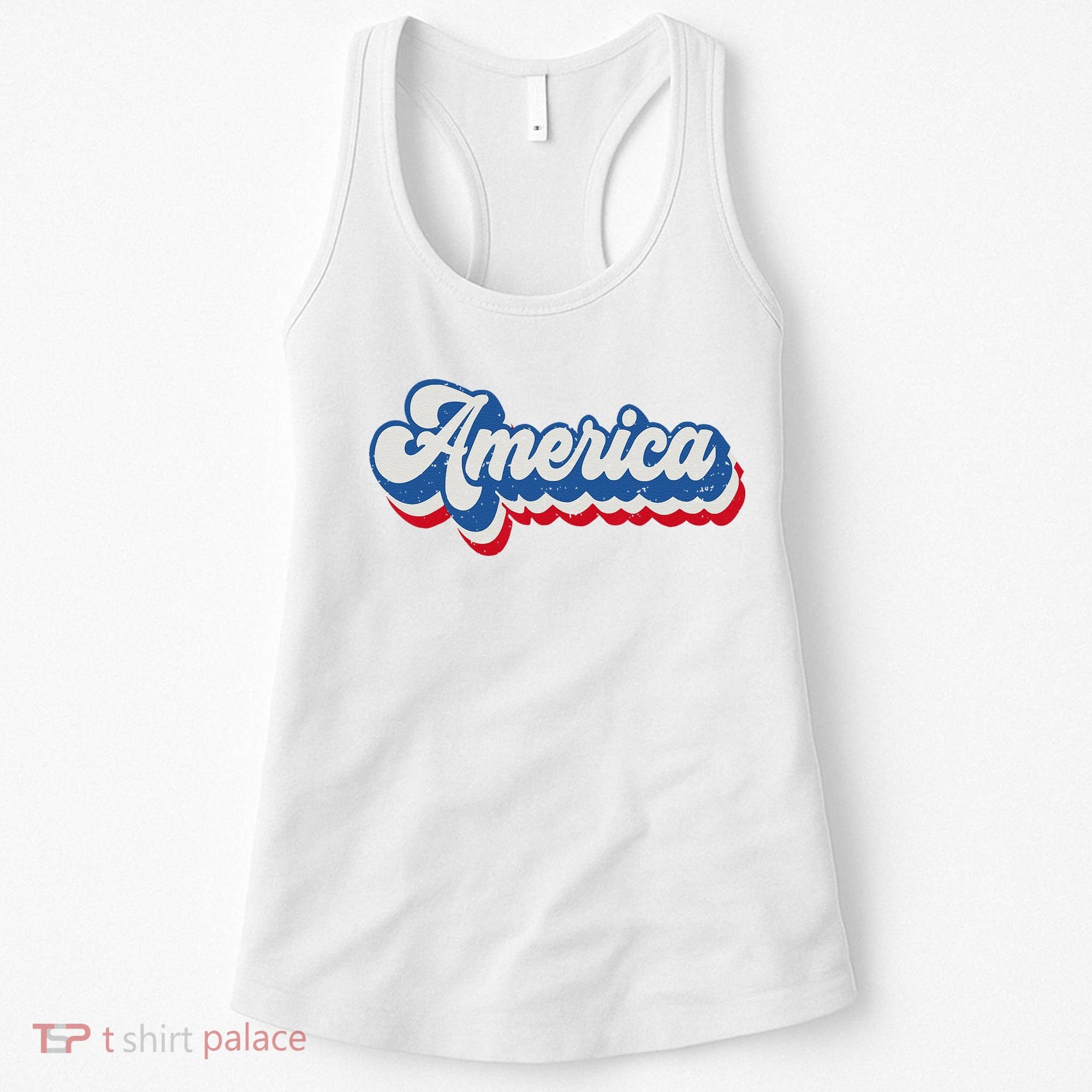 Retro America Patriotic USA 4th of July Women's Tank Top