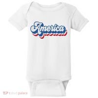 Retro America Patriotic USA 4th of July Baby Bodysuit thumb 0