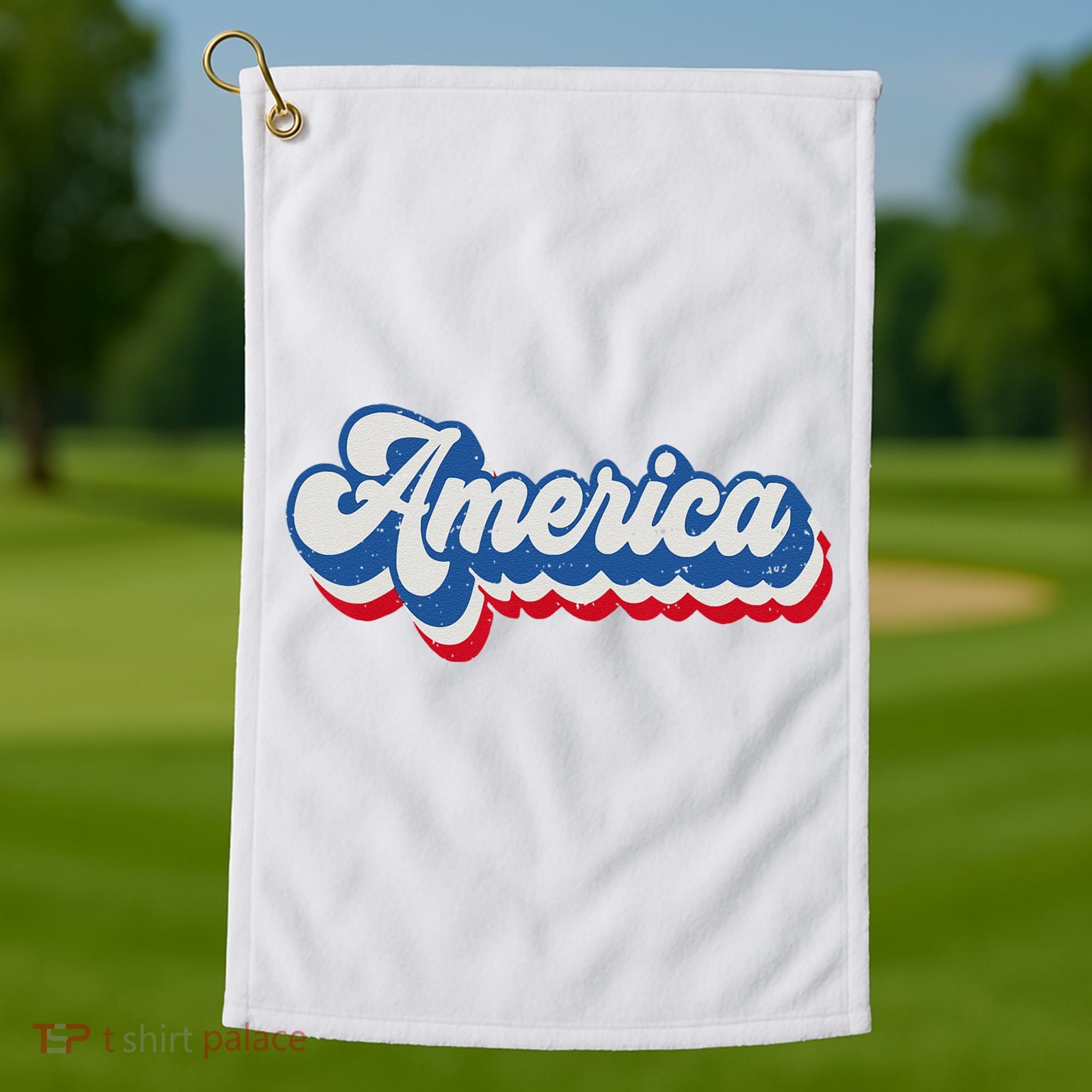 Retro America Patriotic USA 4th of July Golf Towel