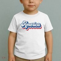 Retro America Patriotic USA 4th of July Toddler T-Shirt thumb 2