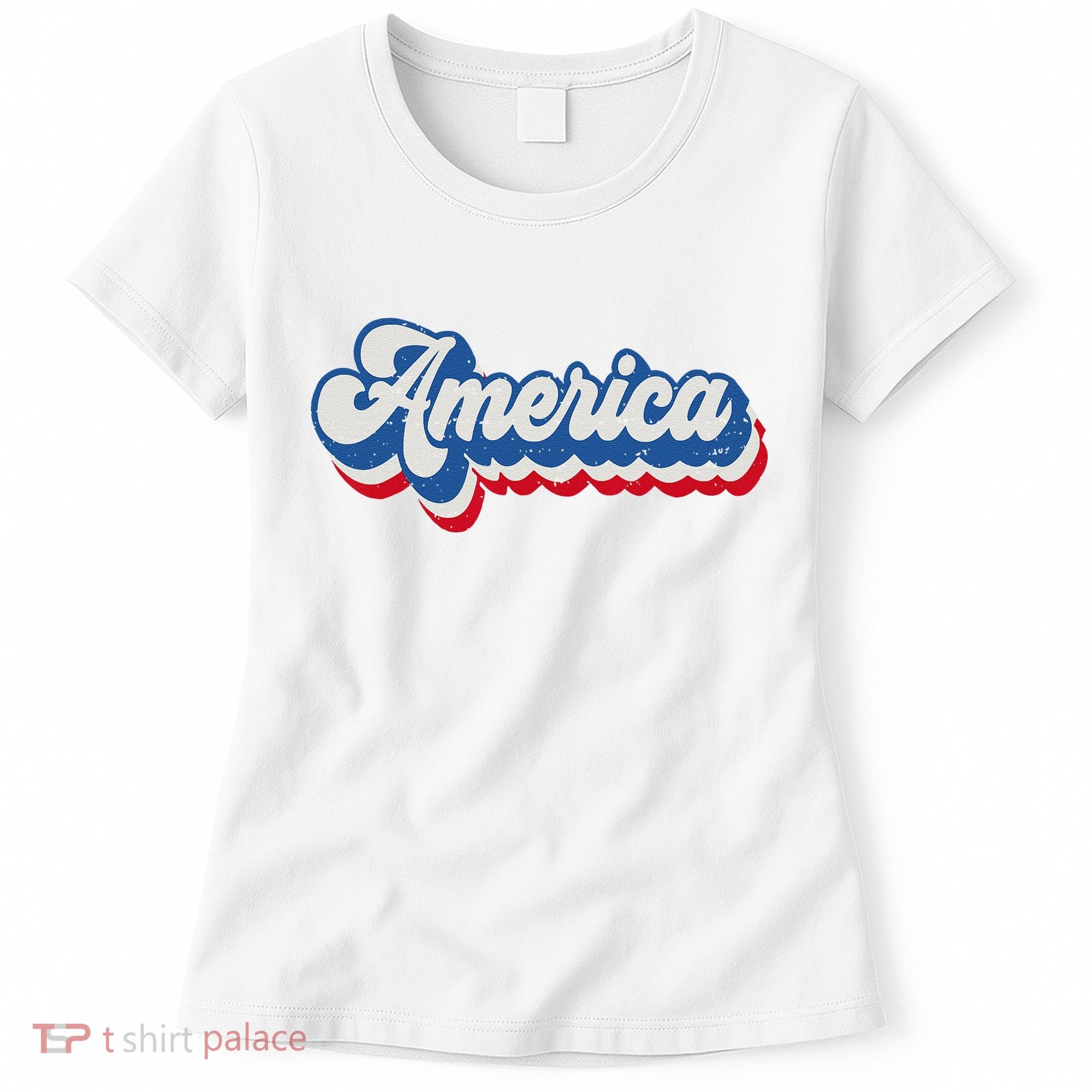 Retro America Patriotic USA 4th of July Women's T-Shirt