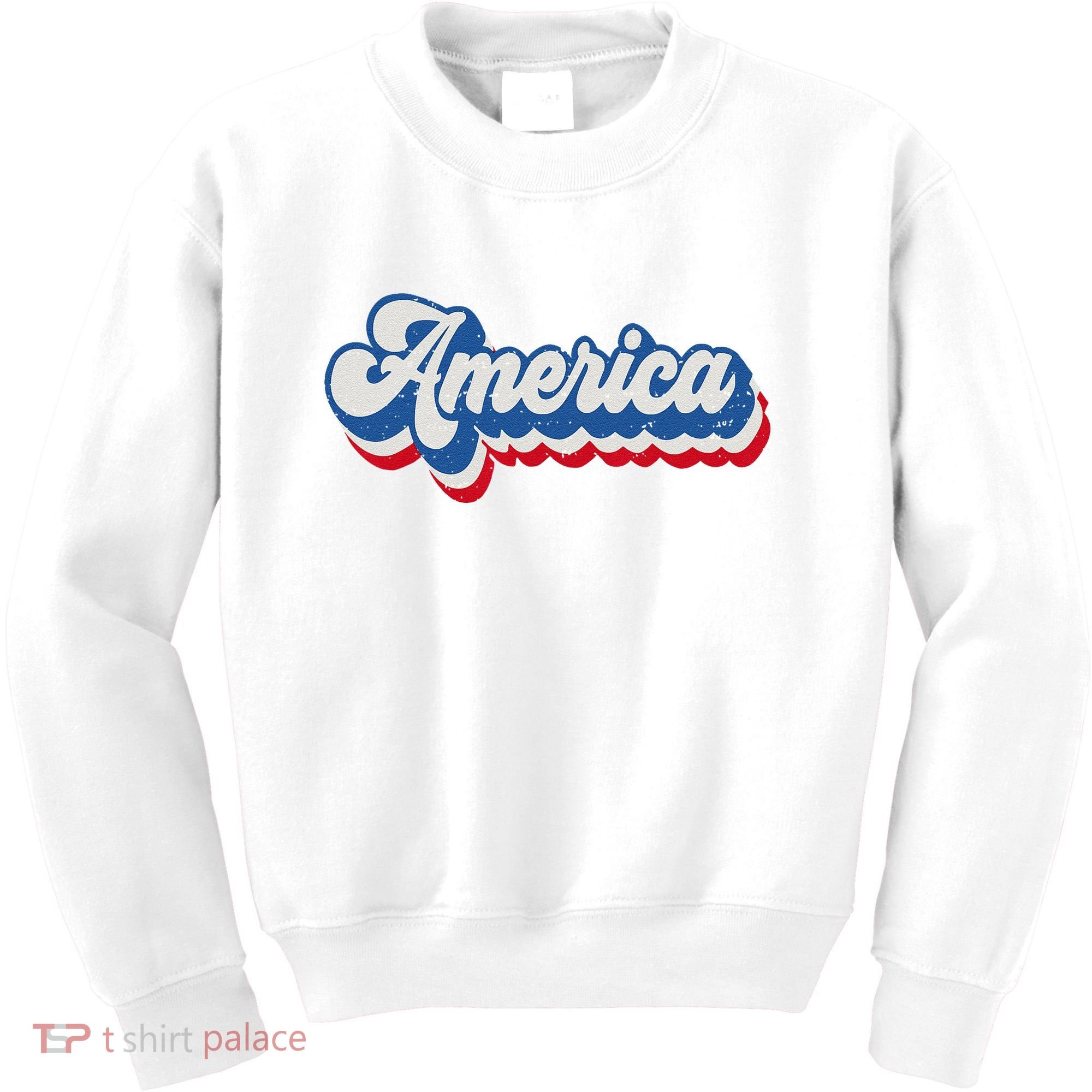 Retro America Patriotic USA 4th of July Kids Sweatshirt