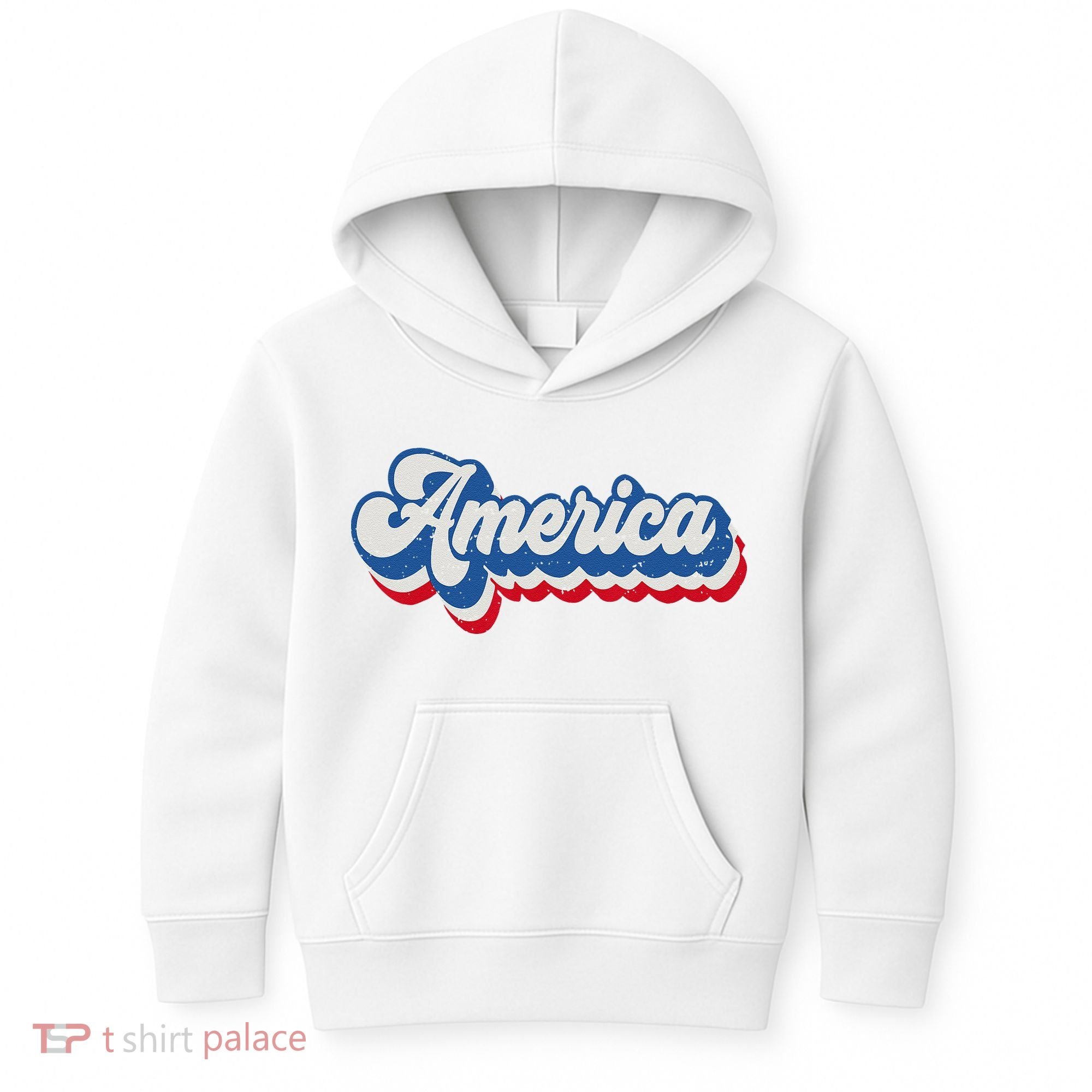 Retro America Patriotic USA 4th of July Kids Hoodie