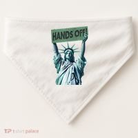 Resist And Protest  Hands Off Statue Of Liberty USA-Made Doggie Bandana thumb 0