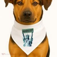 Resist And Protest  Hands Off Statue Of Liberty USA-Made Doggie Bandana thumb 1
