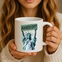 Resist And Protest  Hands Off Statue Of Liberty Coffee Mug thumb 3